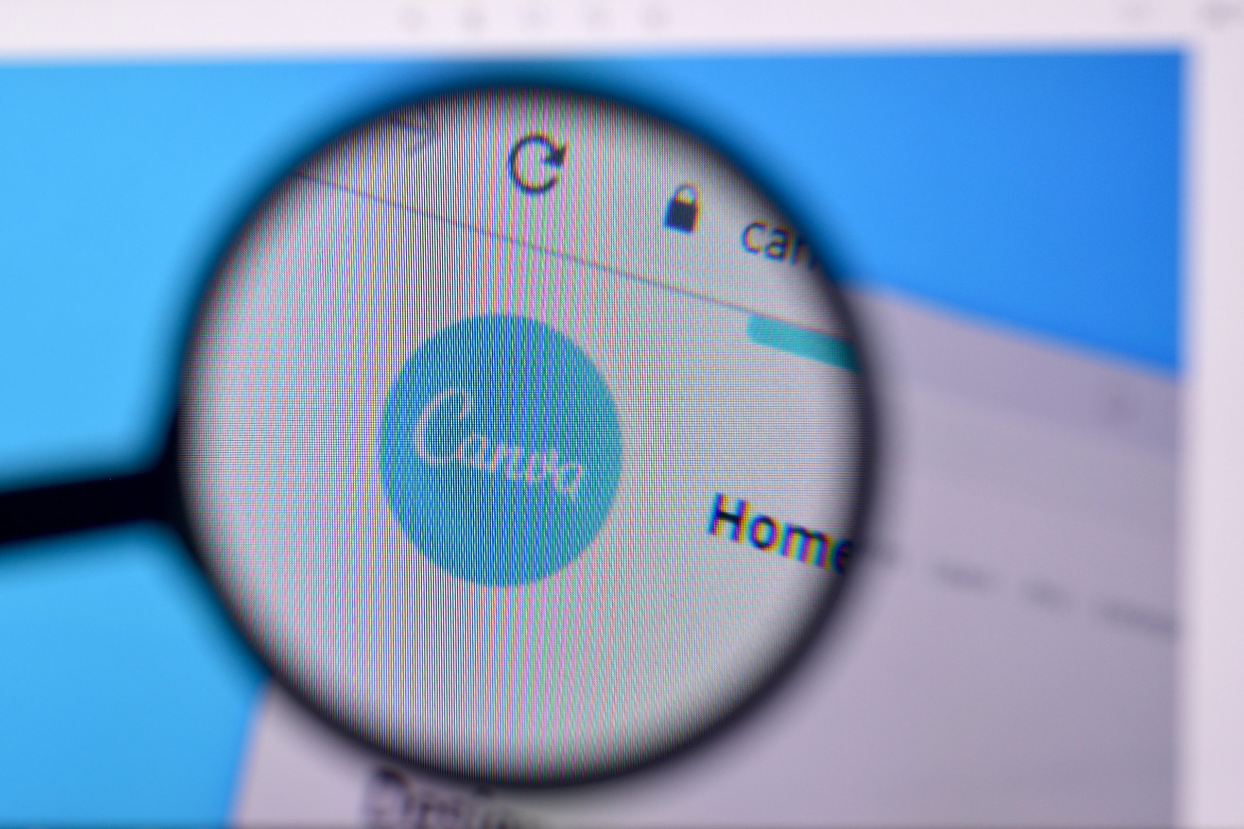 Homepage of canva website on the display of PC, url - canva.com.